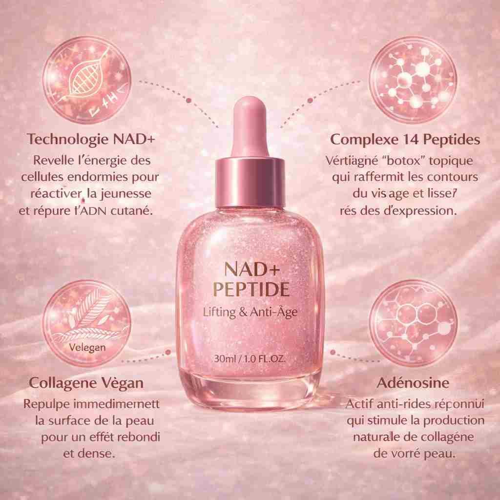 🌸 ROSE — Sérum NAD+ Peptides (Fermeté / Lift / Rides) - LATIF🌸 ROSE — Sérum NAD+ Peptides (Fermeté / Lift / Rides)Sérum visageLATIFLATIF🌸 ROSE — Sérum NAD+ Peptides (Fermeté / Lift / Rides)
