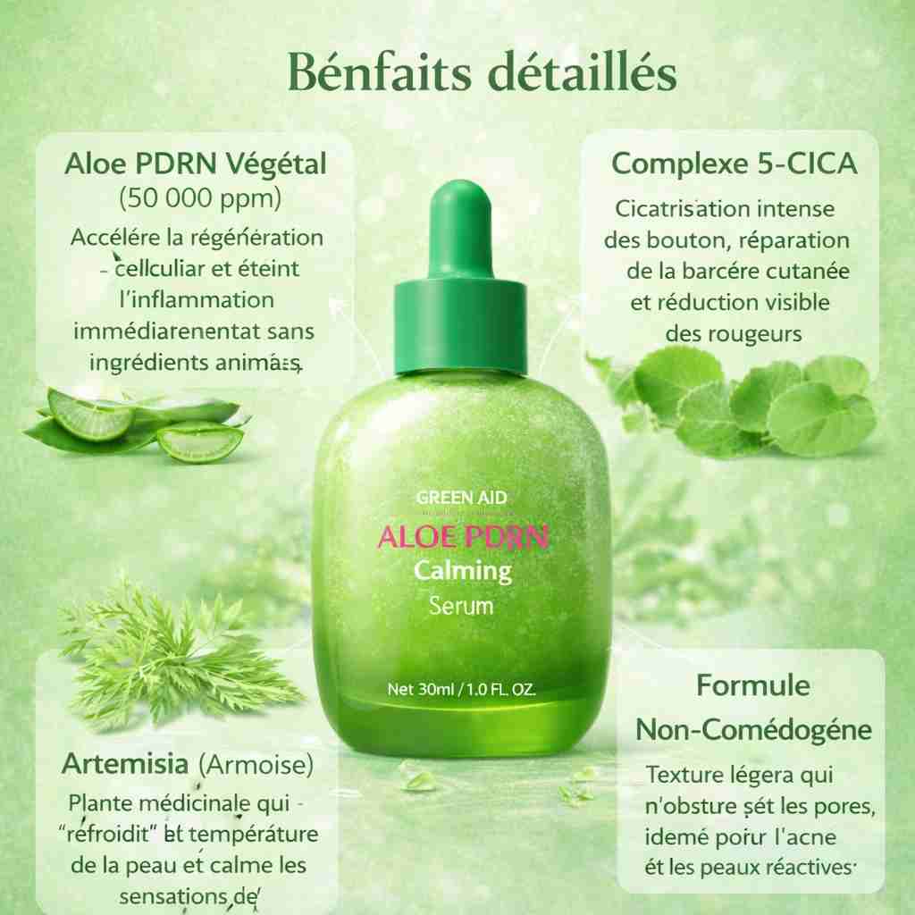 🟢 VERT — Sérum Aloe PDRN (Apaisant / Rougeurs / Barrière) - LATIF🟢 VERT — Sérum Aloe PDRN (Apaisant / Rougeurs / Barrière)Sérum visageLATIFLATIF🟢 VERT — Sérum Aloe PDRN (Apaisant / Rougeurs / Barrière)